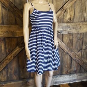 J. Crew blue and white striped dress